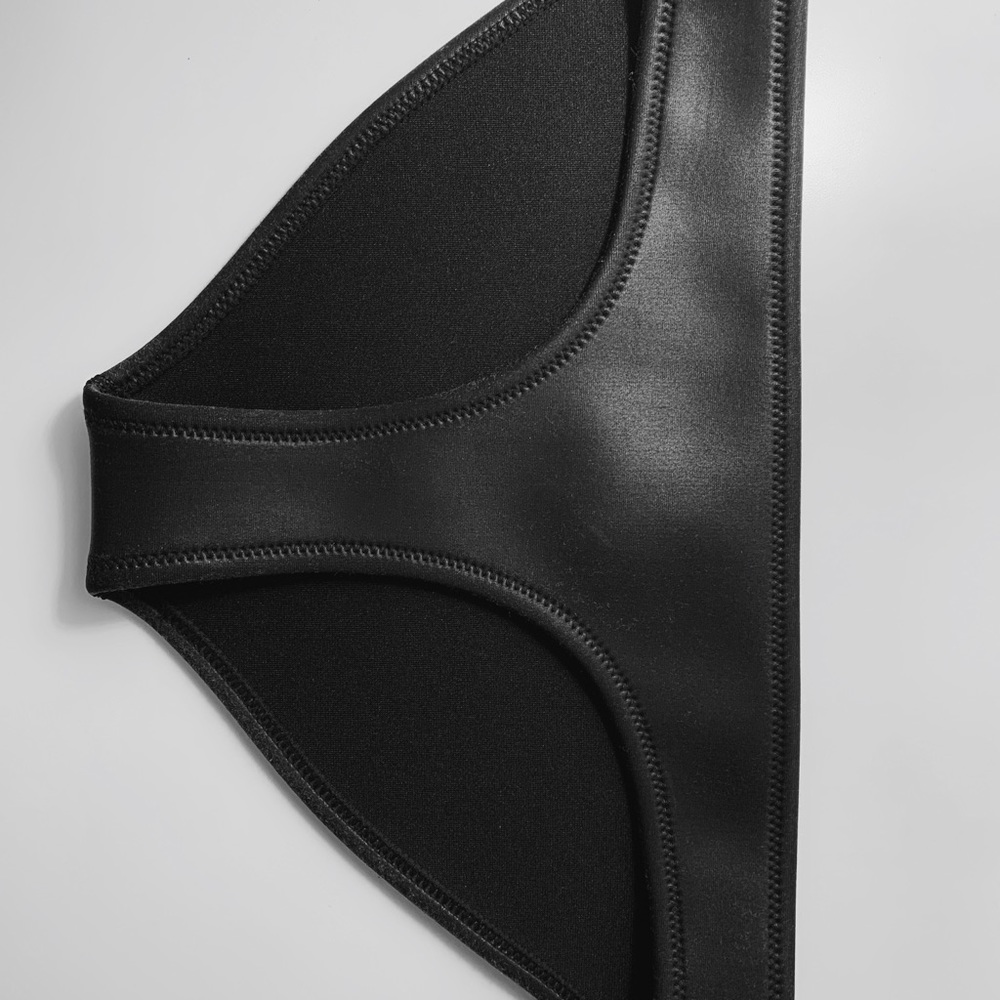 triangl black leather bikini bottoms